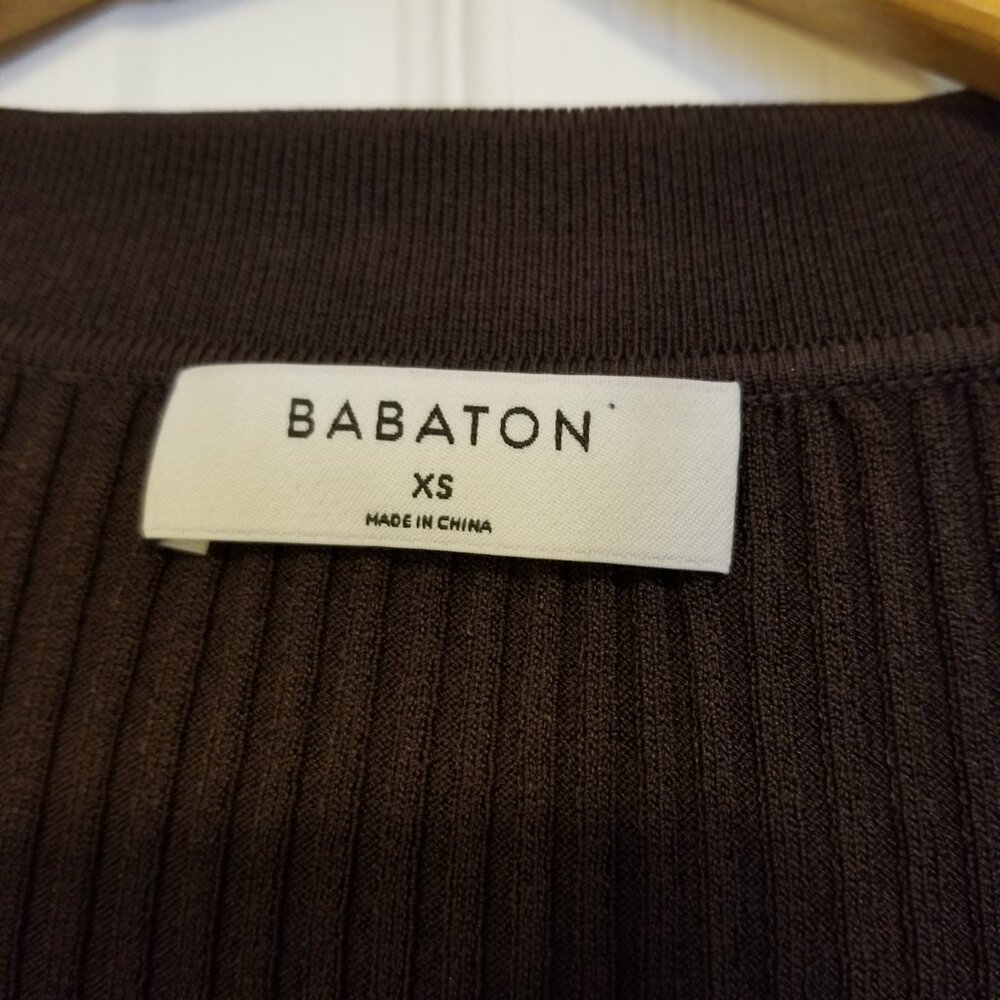 Babaton Chocolate Brown Ribbed Button-Down Top - Picture 6 of 13